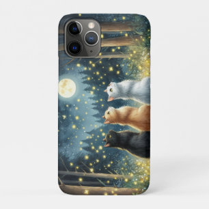 Funda Para iPhone 11 Pro Amigos felinos y la luz de la luna