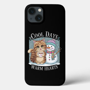 Funda Para iPhone 13 Amigos gatos y Snowman de Kitten comparten el invi