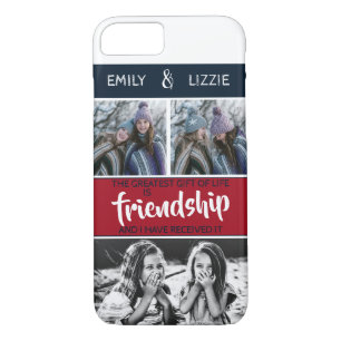 Funda Para iPhone 8/7 Amistad inspiradora bff con nombres y fotos