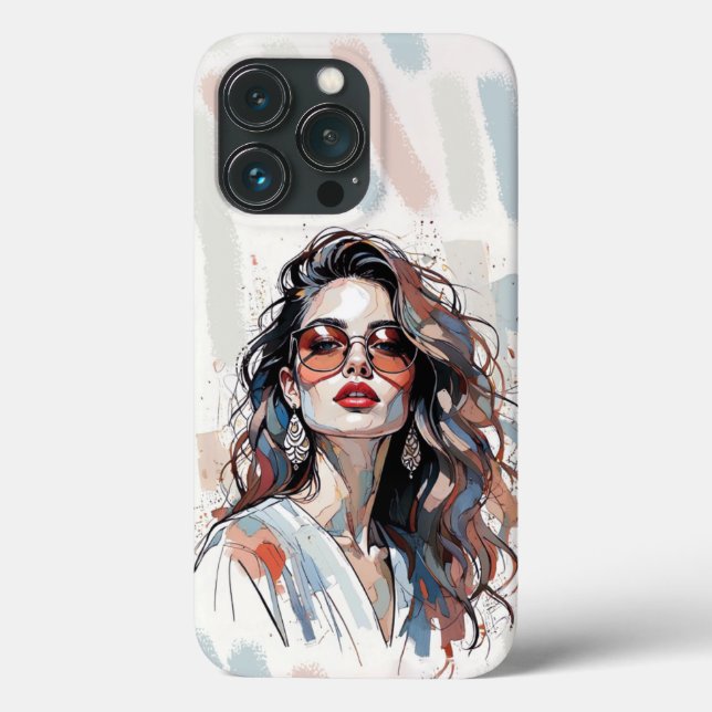 Funda De Case-Mate Para iPhone AMITA | Soft Pastel Art Woman Phone Cases (Reverso )