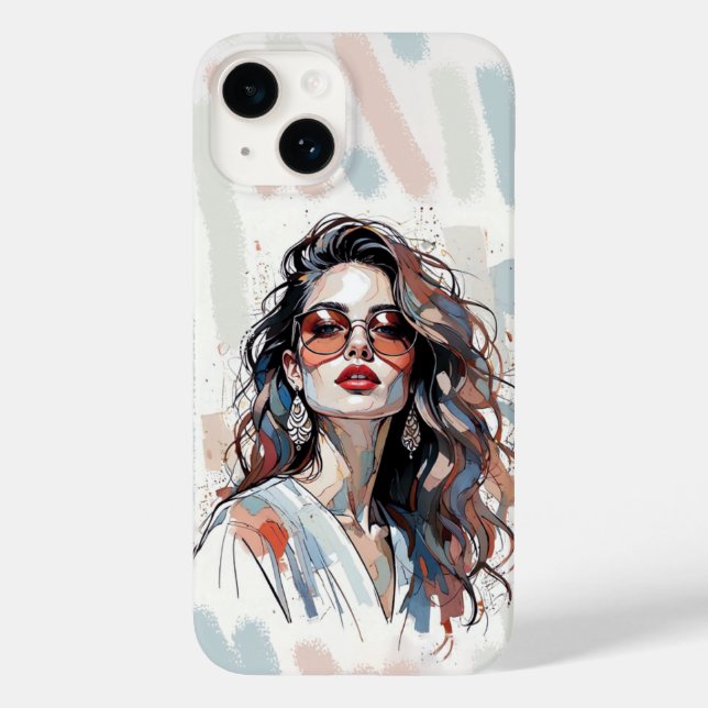 Funda De Case-Mate Para iPhone AMITA | Soft Pastel Art Woman Phone Cases (Reverso )