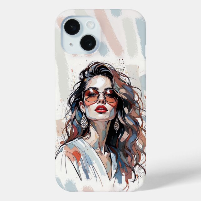 Funda De Case-Mate Para iPhone AMITA | Soft Pastel Art Woman Phone Cases (Reverso )