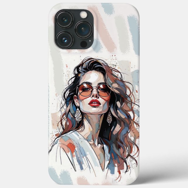 Funda De Case-Mate Para iPhone AMITA | Soft Pastel Art Woman Phone Cases (Reverso )