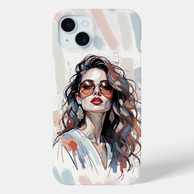 Funda De Case-Mate Para iPhone AMITA | Soft Pastel Art Woman Phone Cases (Reverso )