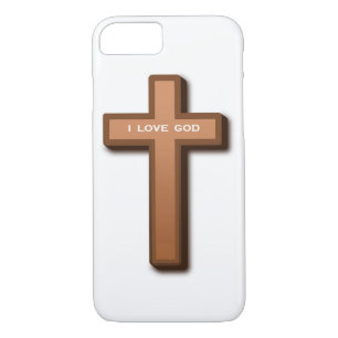 FUNDA PARA iPhone 8/7 "AMO A DIOS" CRUZ