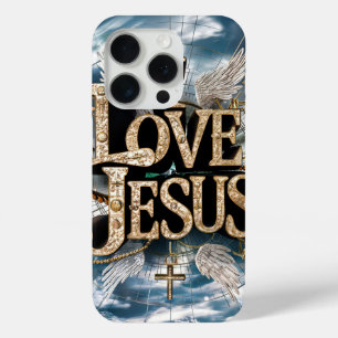 Funda Para iPhone 15 Pro Amo a Jesús #4 Funda-Mate estuche para iPhone