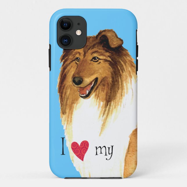 Funda De Case-Mate Para iPhone Amo a mi Collie (Reverso)