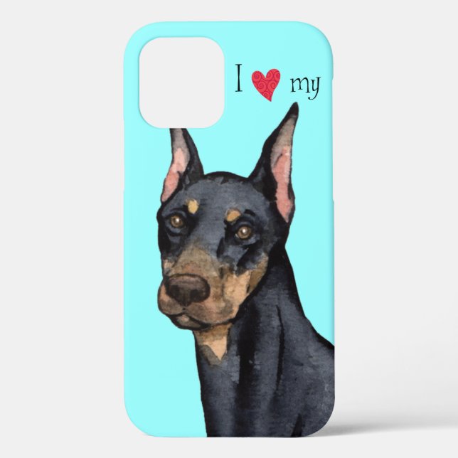 Funda De Case-Mate Para iPhone Amo a mi Doberman (Reverso )