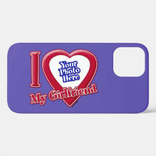 Funda Para iPhone 12 Amo a mi novia Foto Corazón Rojo Morado
