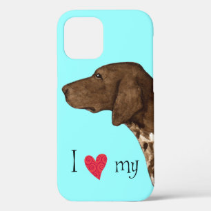 Funda Para iPhone 12 Amo a mi puntero alemán de corta duración