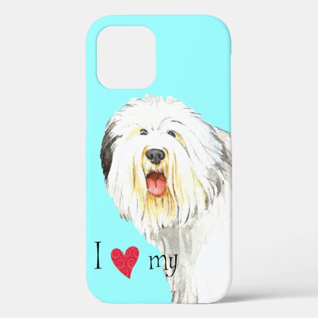 Funda De Case-Mate Para iPhone Amo a mi viejo pastor inglés (Reverso )