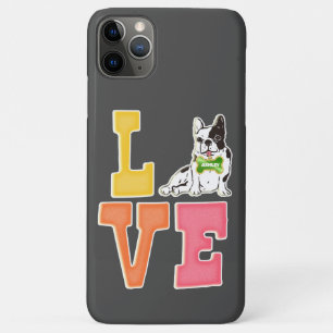 Funda Para iPhone 11 Pro Max Amo al Bulldog Francés  Papá Perro Mamá Perra Lind