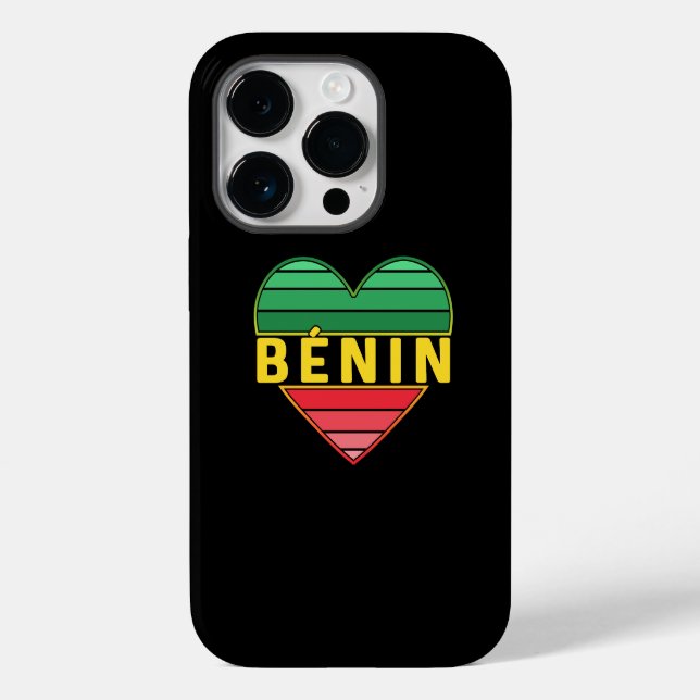 Funda De Case-Mate Para iPhone Amo Benín, Corazón Beninés (Reverso )