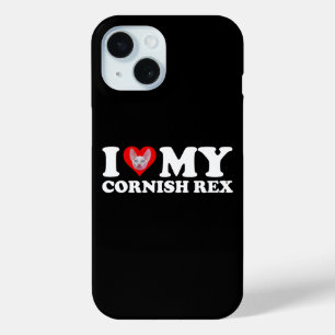 Funda Para iPhone 15 Amo (Corazón) a mi Cornish Rex