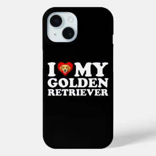 Funda Para iPhone 15 Amo (Corazón) a mi Golden Retriever