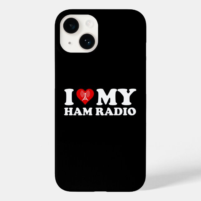 Funda De Case-Mate Para iPhone Amo (Corazón) Mi Radio Ham (Reverso )