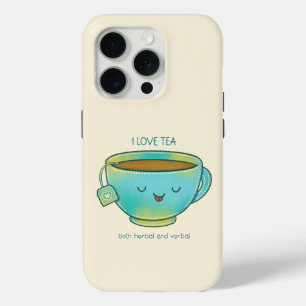 Funda Para iPhone 15 Pro Amo el té tanto herbal como verbal Amante del té d