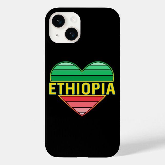 Funda De Case-Mate Para iPhone Amo Etiopía, corazón etíope (Reverso )