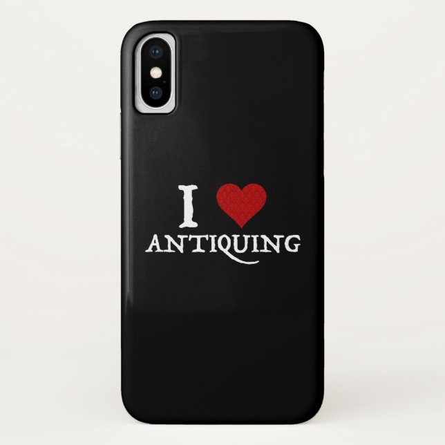 Funda De Case-Mate Para iPhone Amo la Antigüedad (del corazón) (Reverso)