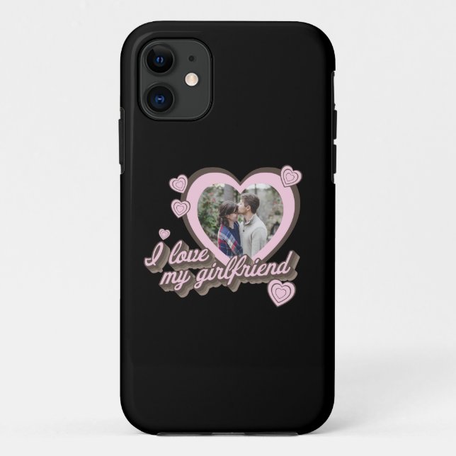 Funda De Case-Mate Para iPhone Amo la foto de mi novia Personalizado (Reverso)
