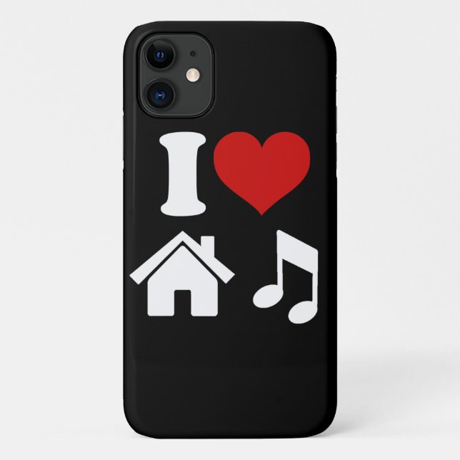 Funda De Case-Mate Para iPhone Amo la música de House (Reverso)
