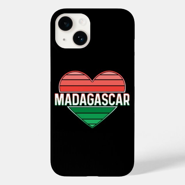 Funda De Case-Mate Para iPhone Amo Madagascar, corazón malgache (Reverso )