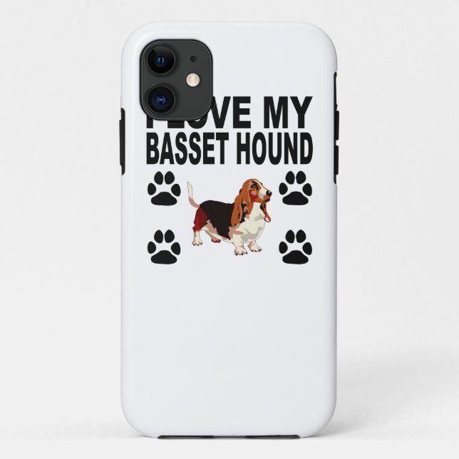 Funda De Case-Mate Para iPhone Amo mi Basset Hound (Reverso)