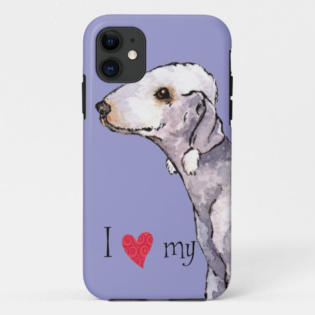 Funda De Case-Mate Para iPhone Amo mi Bedlington Terrier (Reverso)