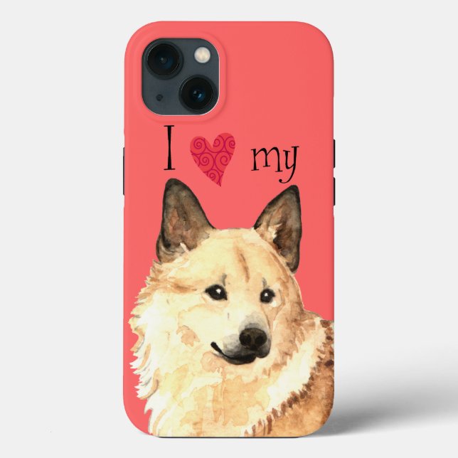 Funda De Case-Mate Para iPhone Amo mi Buhund noruego (Reverso )