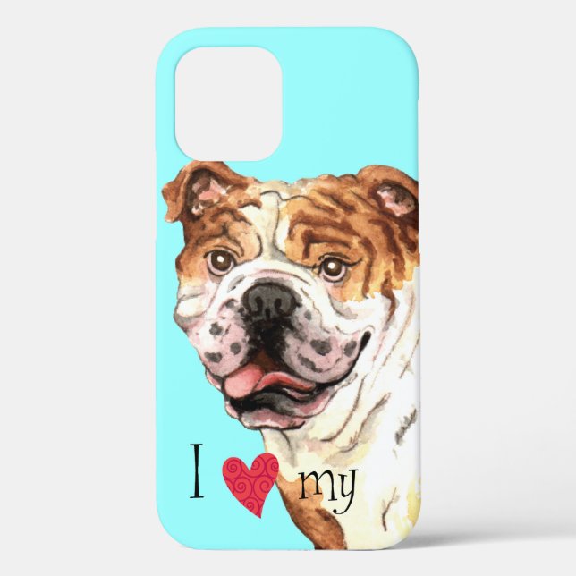 Funda De Case-Mate Para iPhone Amo mi Bulldog (Reverso )
