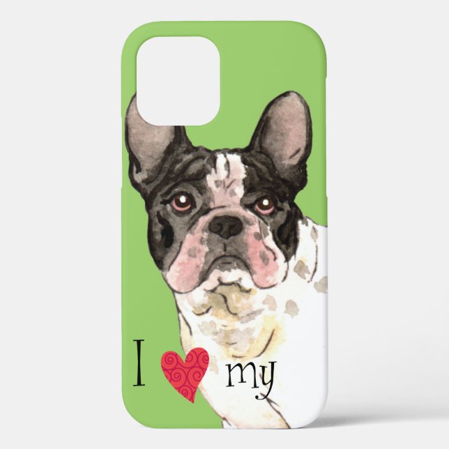 Funda De Case-Mate Para iPhone Amo mi Bulldog francés (Reverso )