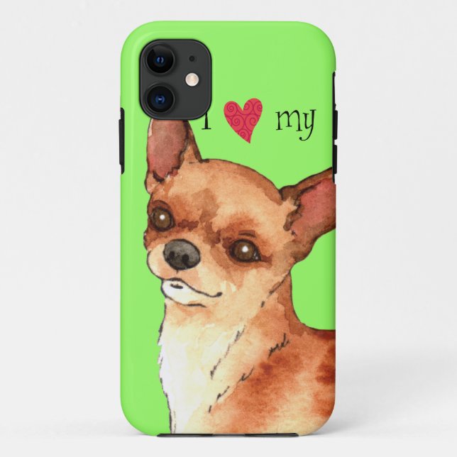 Funda De Case-Mate Para iPhone Amo mi chihuahua (Reverso)