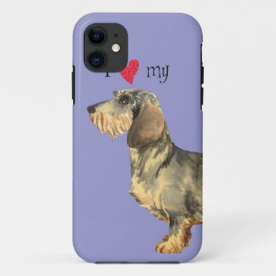 Funda Para iPhone 11 Amo mi Dachshund Wirehaired