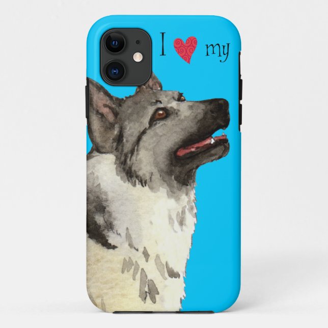 Funda De Case-Mate Para iPhone Amo mi Elkhound noruego (Reverso)