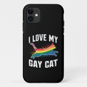 Funda Para iPhone 11 Amo Mi Gato Gay Gracioso Orgullo Arcoiris Lgbt