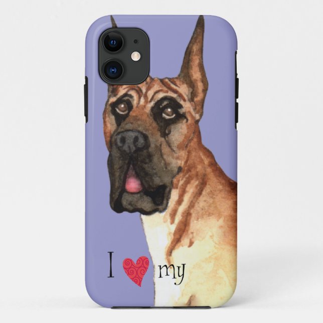 Funda De Case-Mate Para iPhone Amo mi great dane (Reverso)