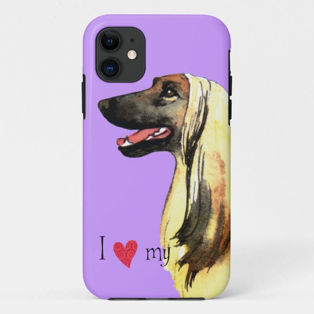 Funda De Case-Mate Para iPhone Amo mi Hound Afgano (Reverso)