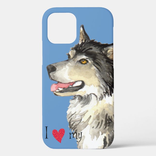 Funda De Case-Mate Para iPhone Amo mi Malemute alascánico (Reverso )