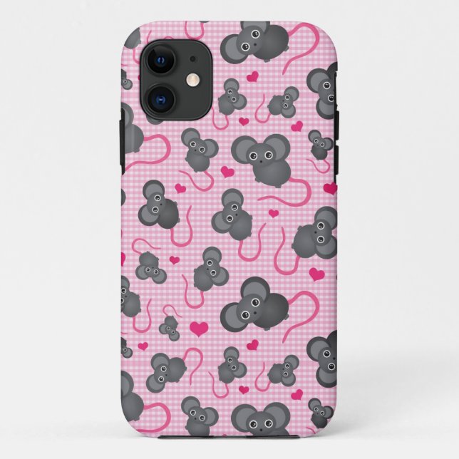 Funda De Case-Mate Para iPhone Amo mi modelo del ratón en rosa (Reverso)