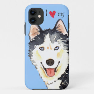 Funda Para iPhone 11 Amo mi perro esquimal