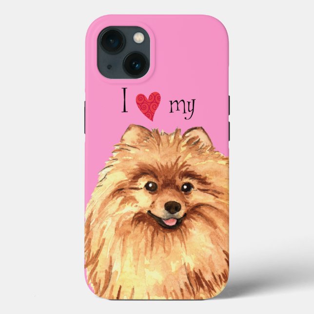 Funda De Case-Mate Para iPhone Amo mi Pomerania (Reverso )