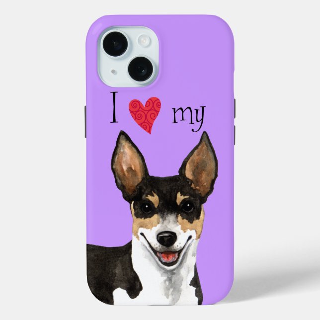 Funda De Case-Mate Para iPhone Amo mi Rat Terrier (Reverso )