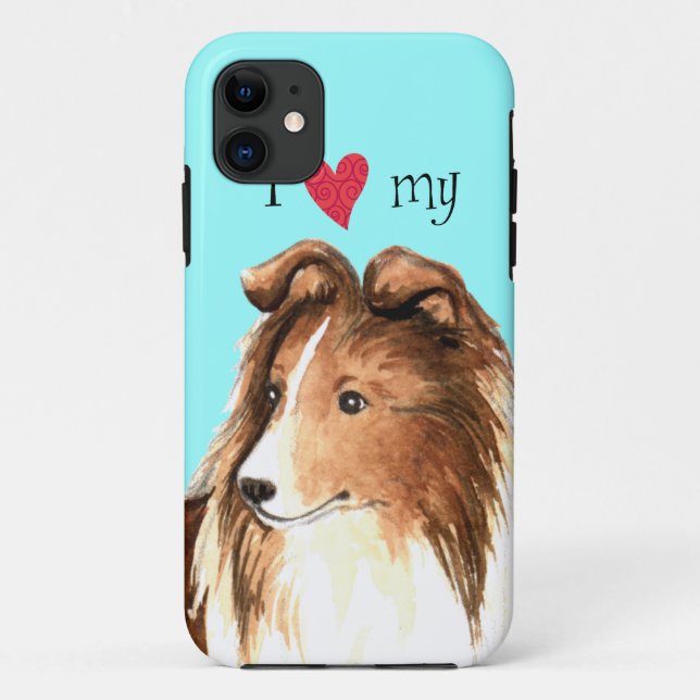 Funda De Case-Mate Para iPhone Amo mi Sheltie (Reverso)
