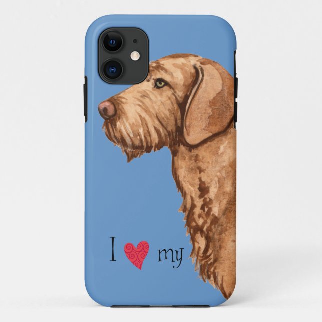 Funda De Case-Mate Para iPhone Amo mi Vizsla Wirehaired (Reverso)