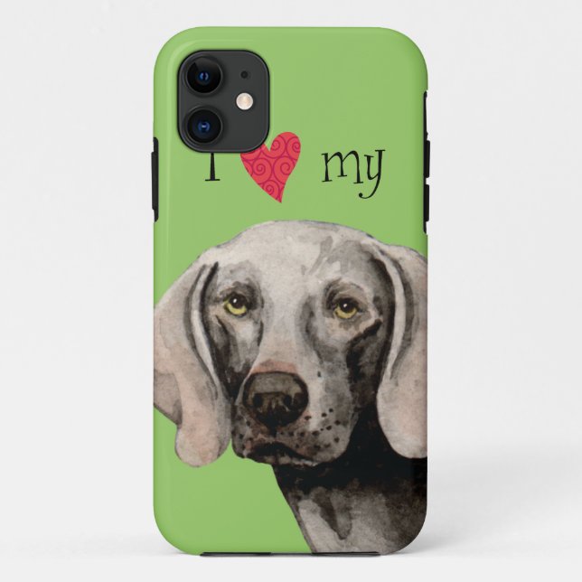 Funda De Case-Mate Para iPhone Amo mi Weimaraner (Reverso)