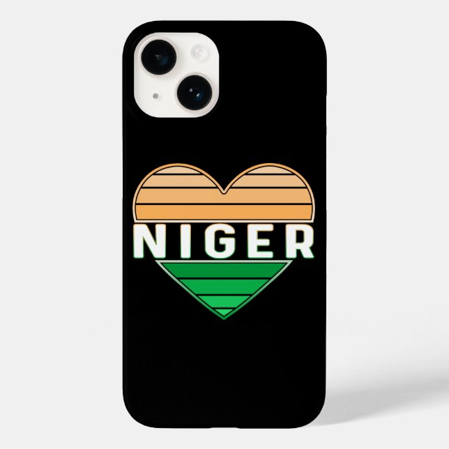 Funda De Case-Mate Para iPhone Amo Níger, corazón nigerino (Reverso )