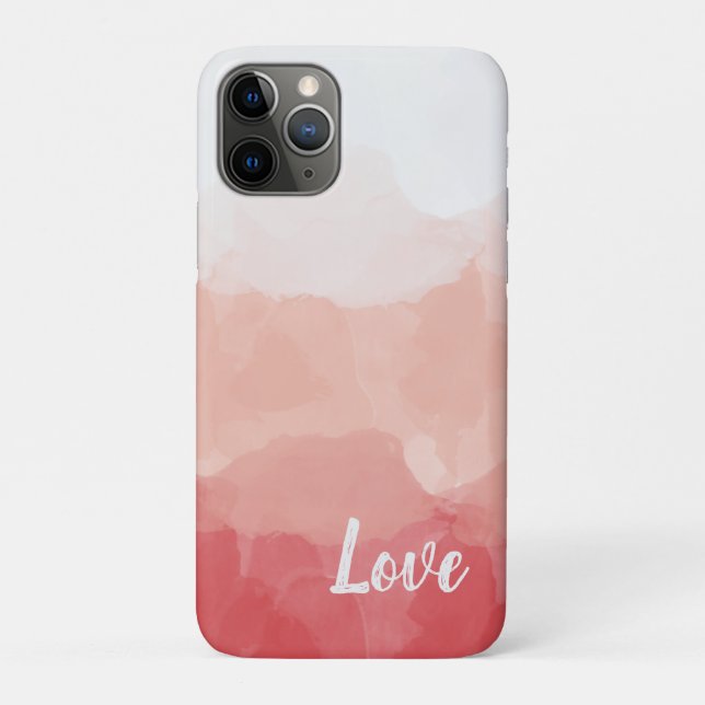 Funda De Case-Mate Para iPhone Amor acuarela rosa (Reverso)
