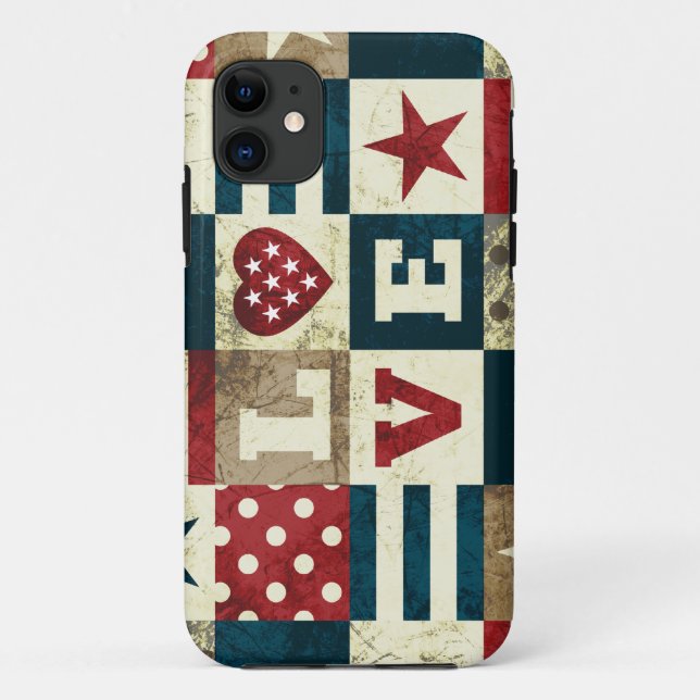 Funda De Case-Mate Para iPhone Amor América patriótica (Reverso)