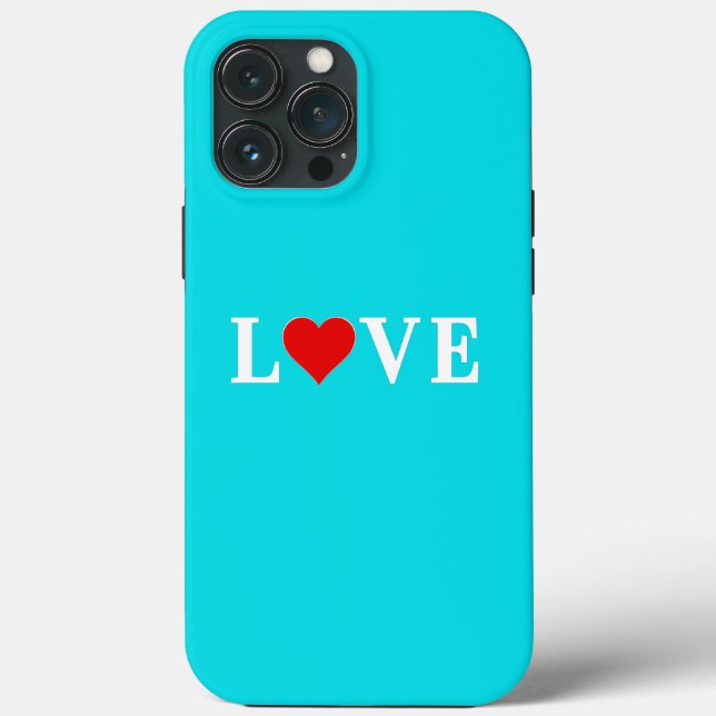 Funda De Case-Mate Para iPhone Amor azul turquesa romántico elegante (Reverso )