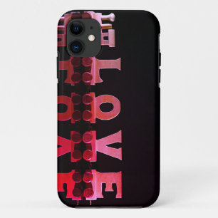 Funda Para iPhone 11 amor, cartas de madera, tren